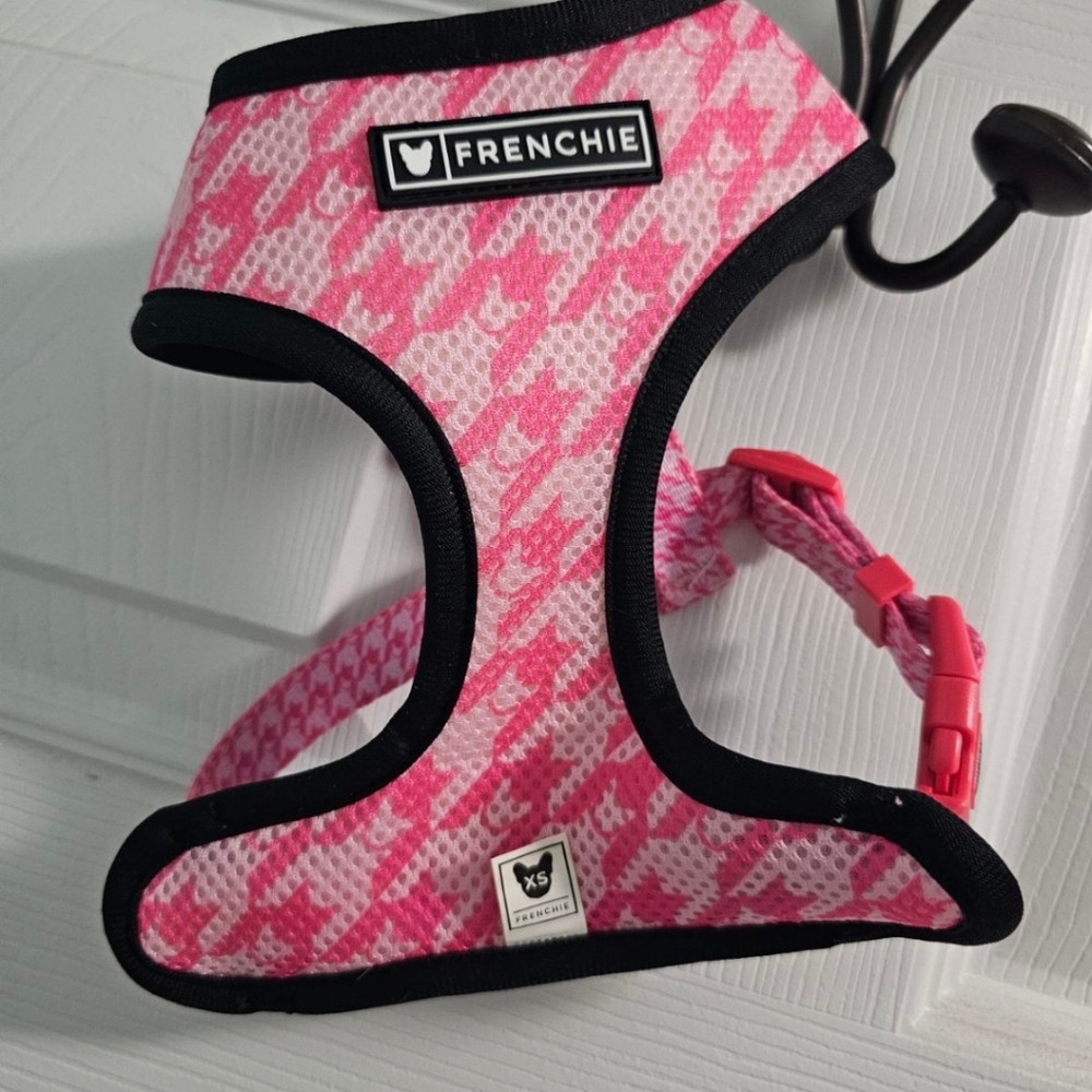 Frenchie pink dog harness xs